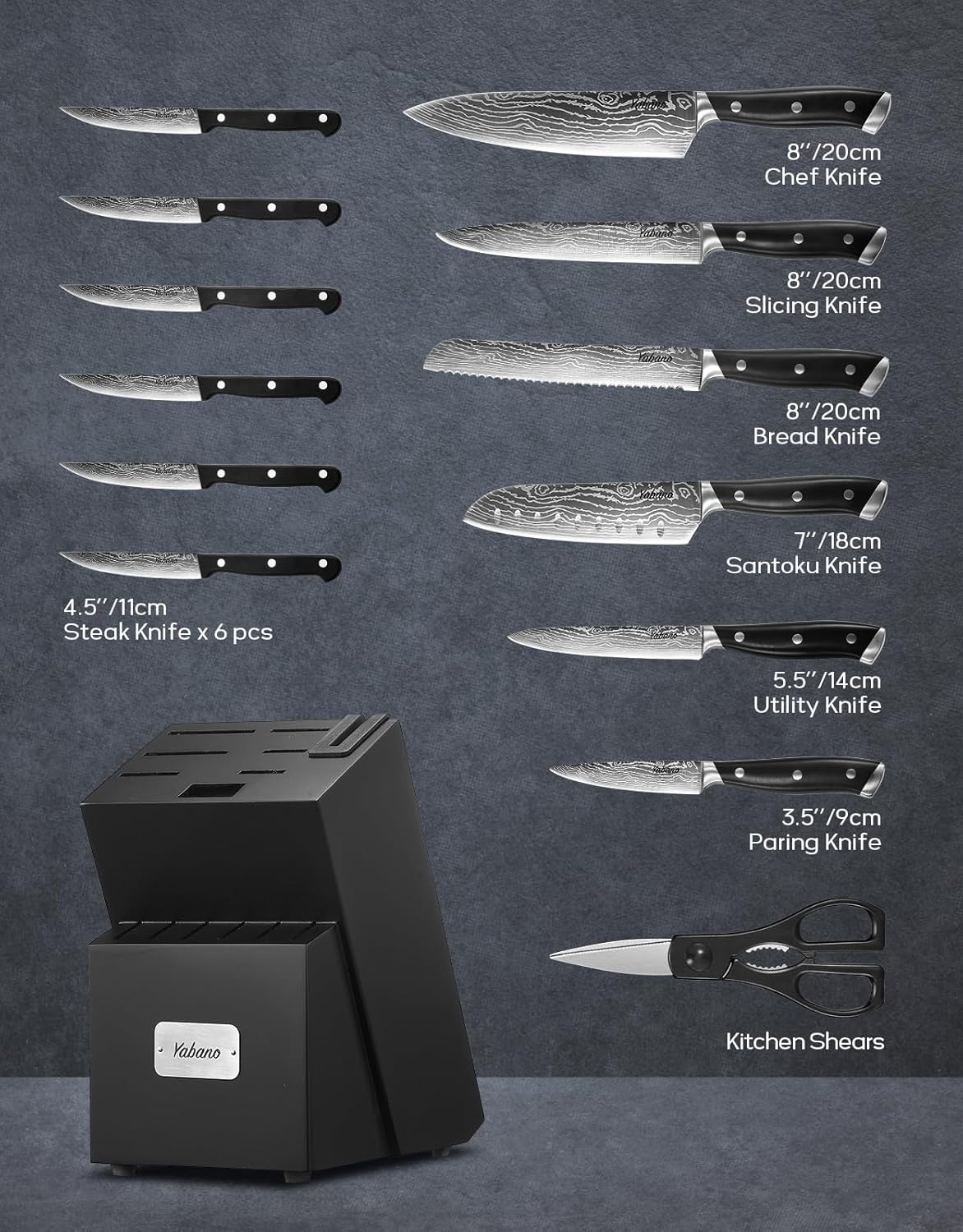 Yabano 14-Piece Knife Set - Image 2