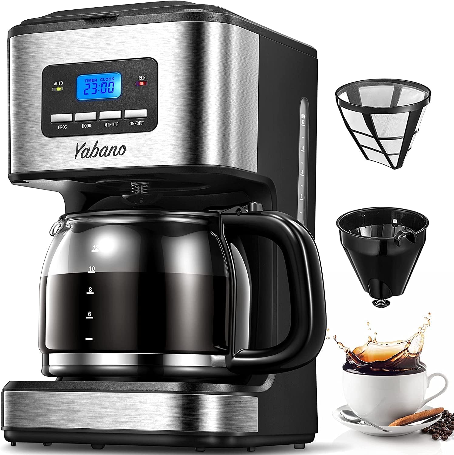 Yabano Filter Coffee Maker - Programmable Drip Coffee Machine
